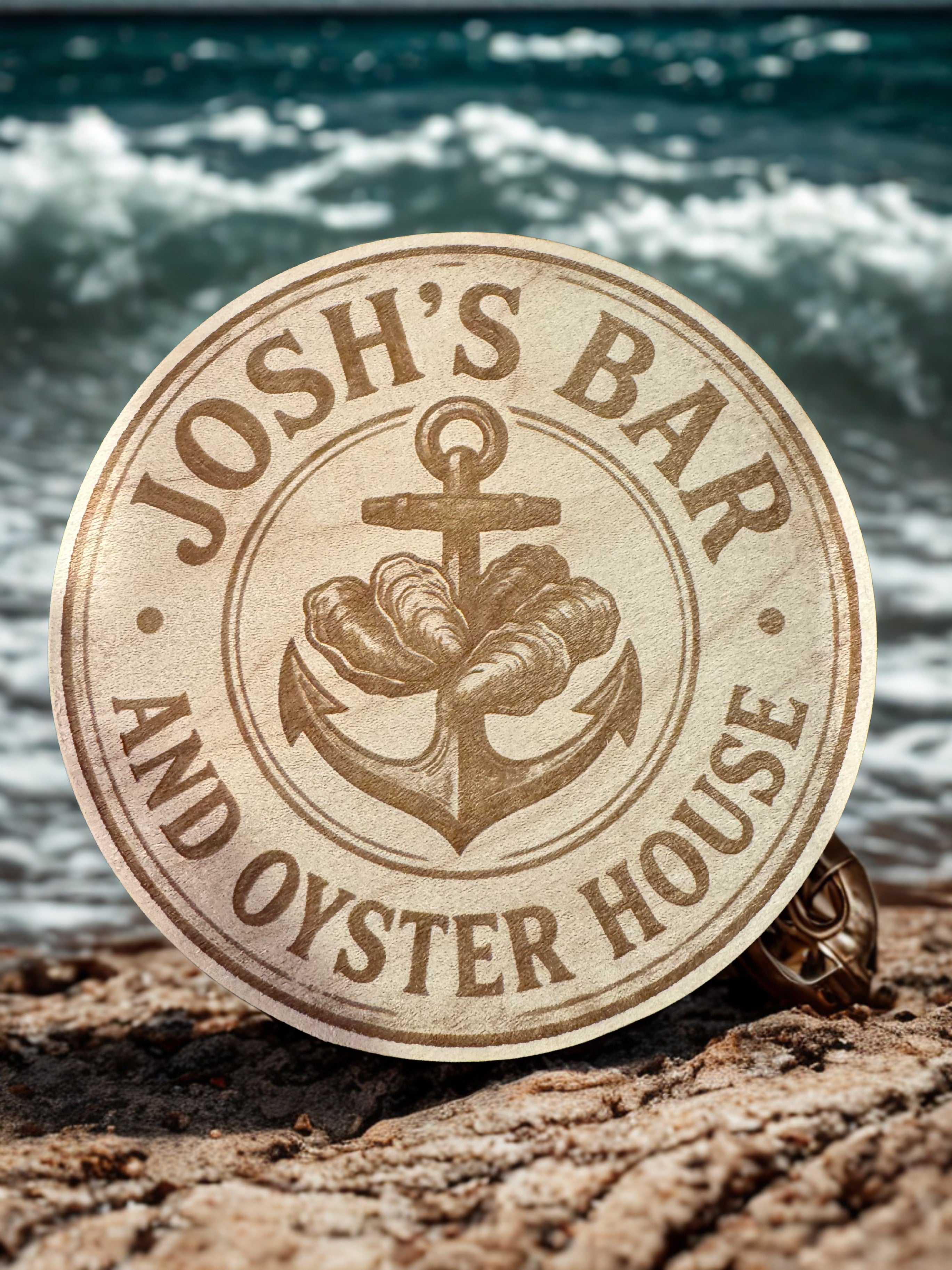 Wooden Coaster Set with Customizable Logo